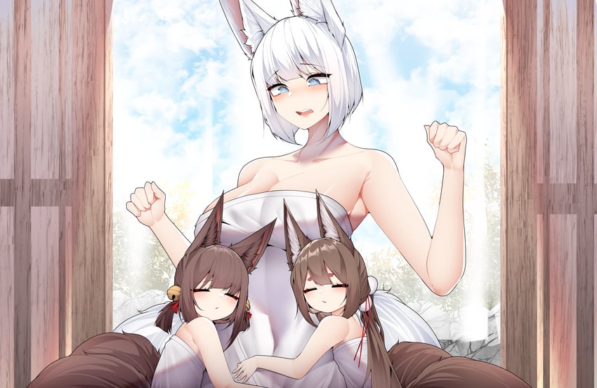 kaga, amagi-chan, and akagi-chan (azur lane) drawn by samip