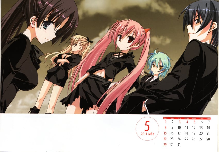kanzaki h. aria, mine riko, reki, hotogi shirayuki, and tooyama kinji (hidan no aria)