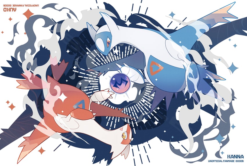 latias and latios (pokemon) drawn by kanna_(kan419_k)
