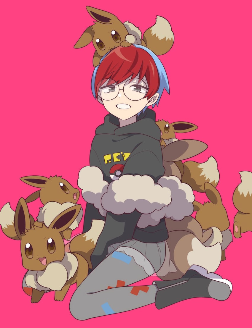 eevee and penny (pokemon and 1 more) drawn by masimasi07