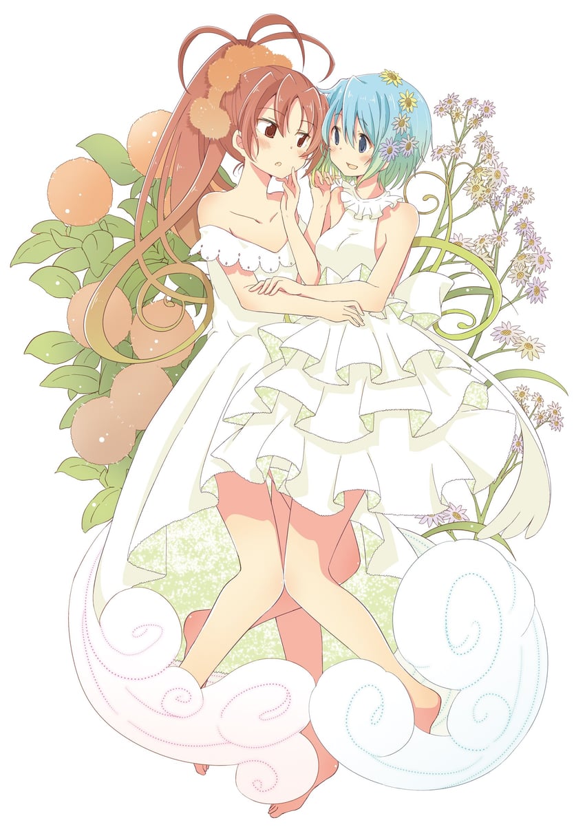 miki sayaka and sakura kyoko (mahou shoujo madoka magica) drawn by pikachi
