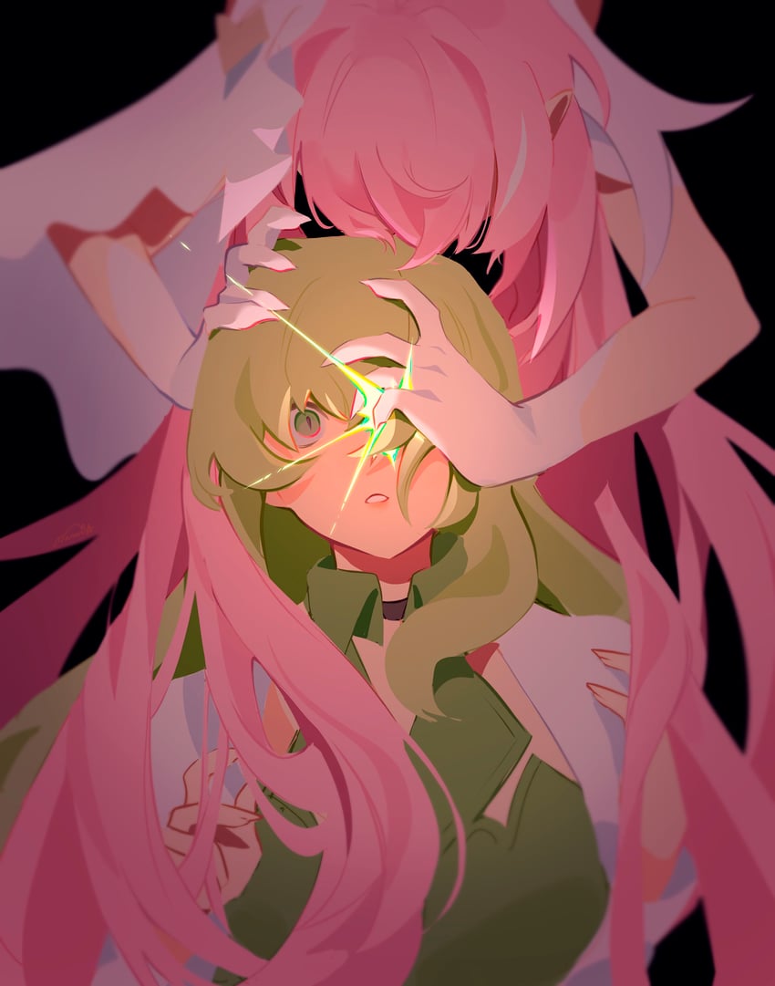 elysia and mobius (honkai and 1 more) drawn by mararu