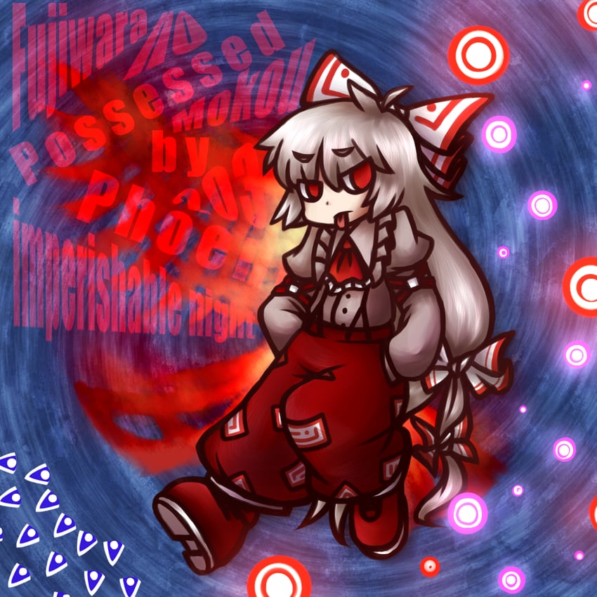 fujiwara no mokou (touhou) drawn by hijiri_(xxhizirixx)