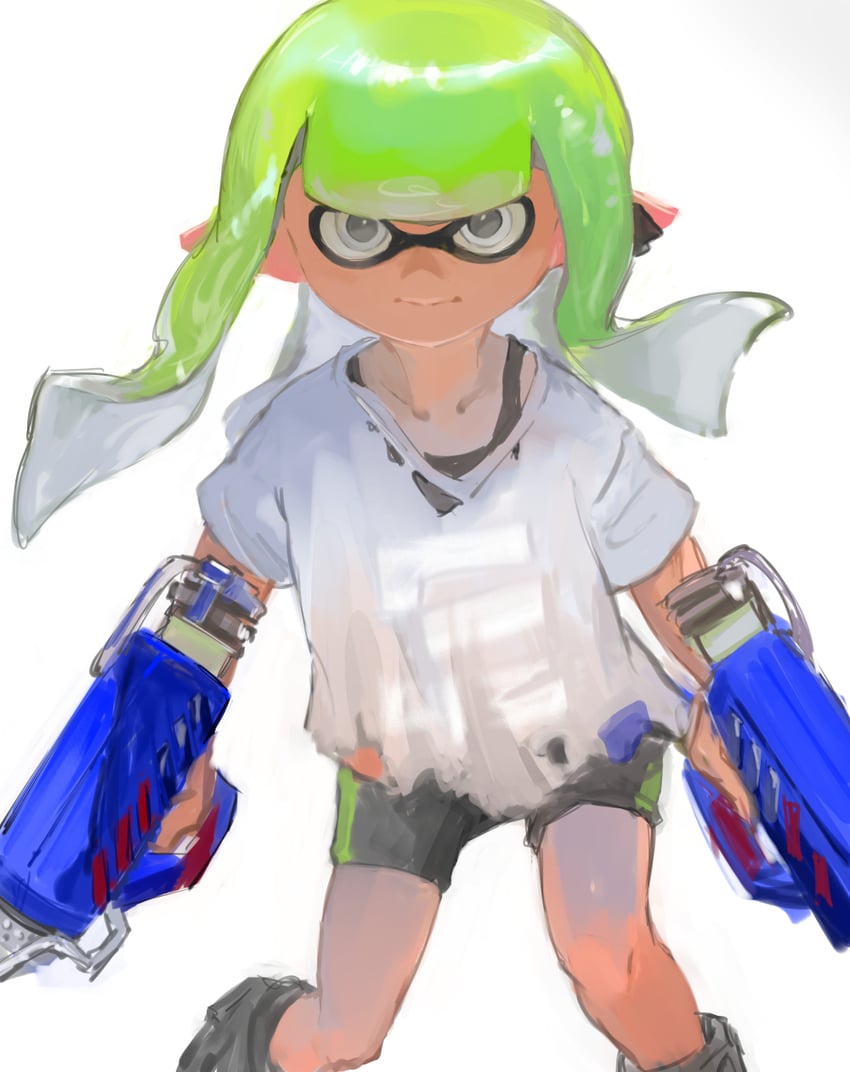 inkling player character and inkling girl (splatoon) drawn by ga4me4