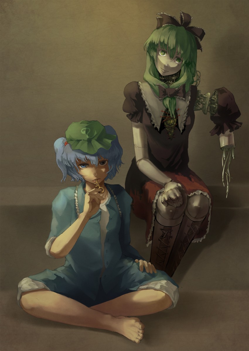 kawashiro nitori and kagiyama hina (touhou) drawn by uruo