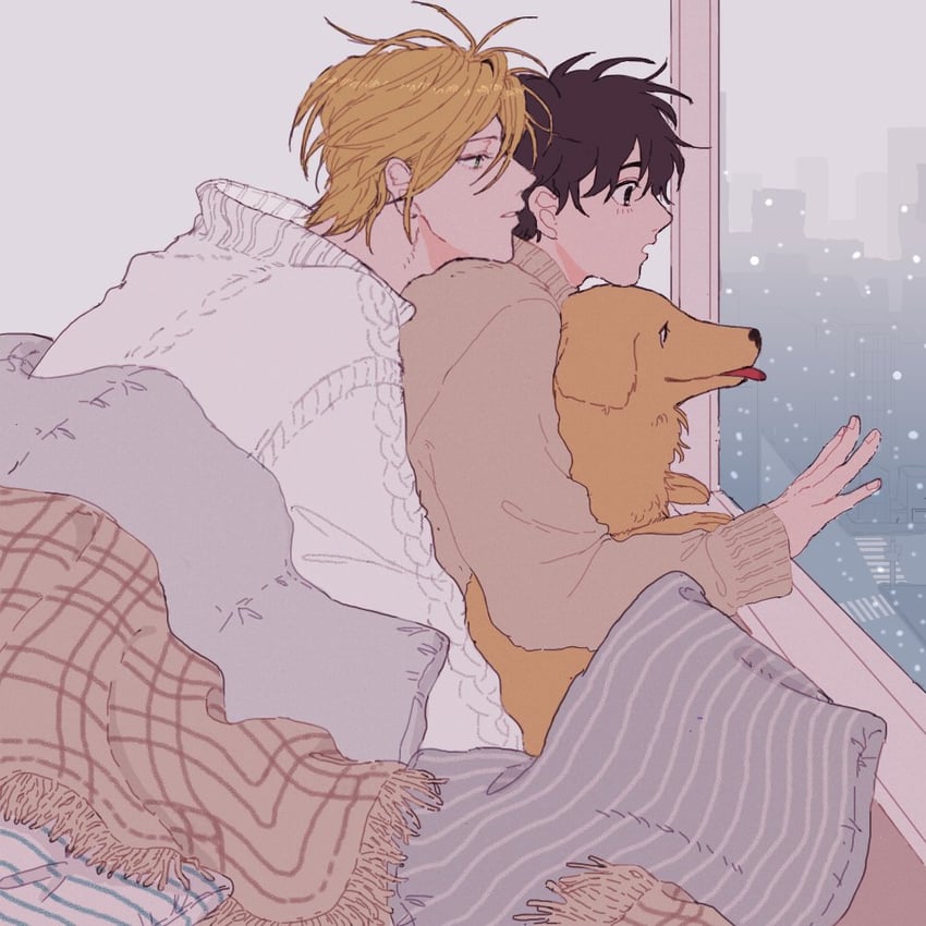 ash lynx and okumura eiji (banana fish) drawn by a_co_pi
