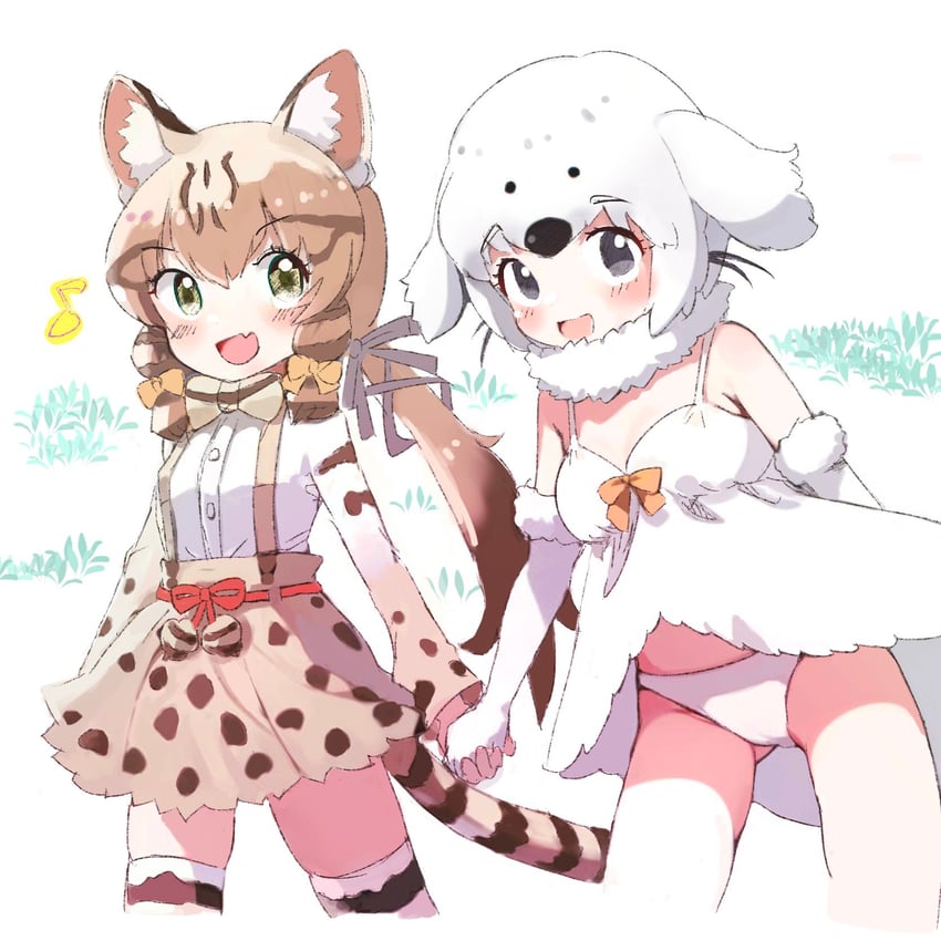 geoffroy's cat and harp seal (kemono friends and 1 more) drawn by ieinu_account