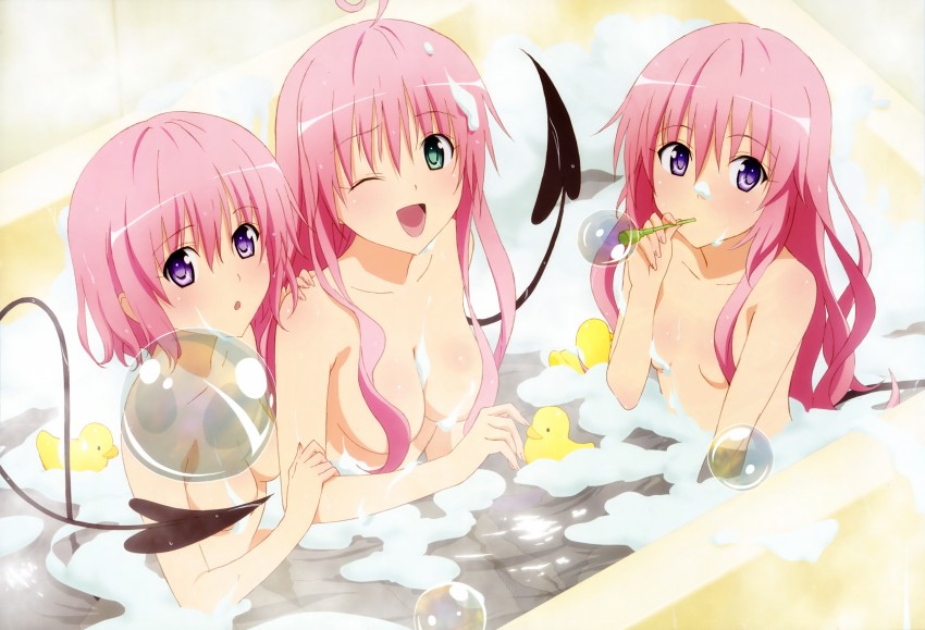 momo velia deviluke, lala satalin deviluke, and nana asta deviluke (to love-ru and 1 more) drawn by kutsuzawa_youko