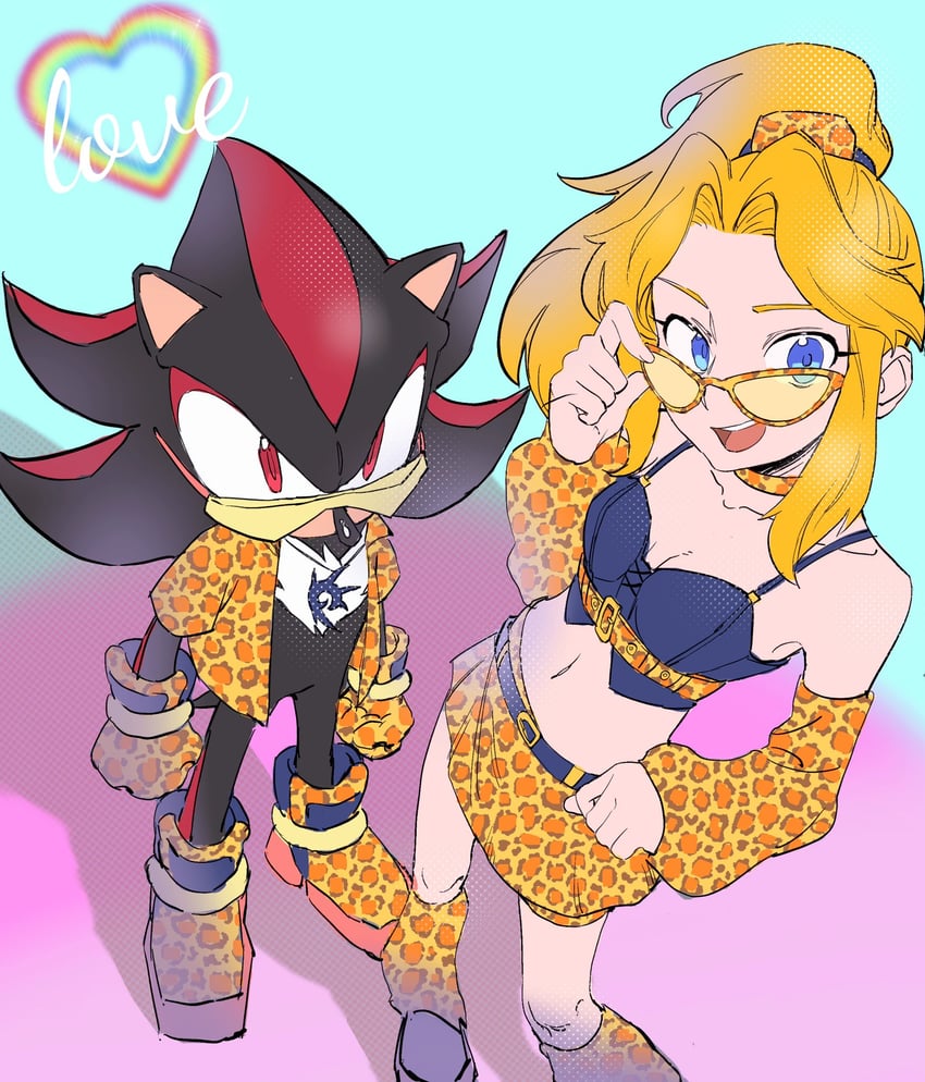 shadow the hedgehog and maria robotnik (sonic and 1 more) drawn by shyu_1014
