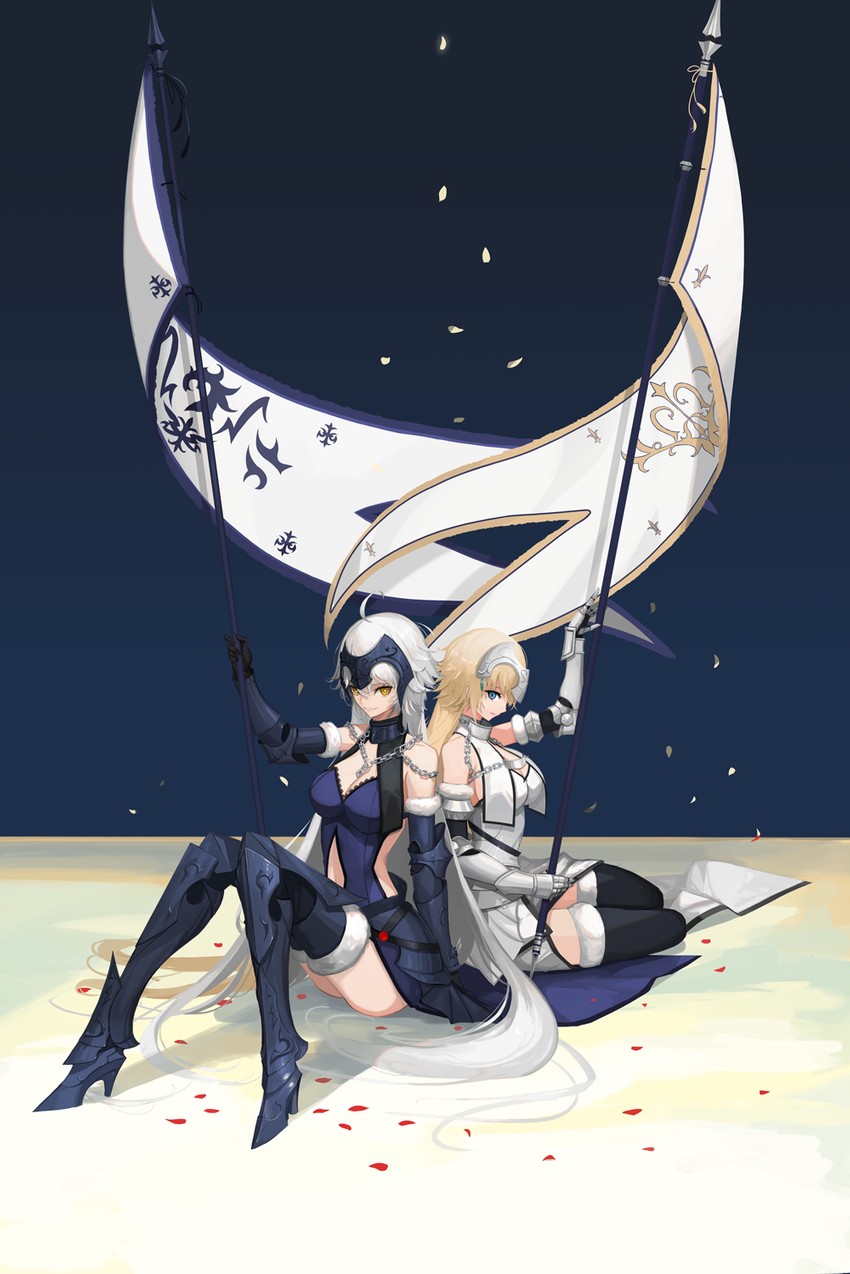 jeanne d'arc and jeanne d'arc alter (fate and 1 more) drawn by rikui_(rella2930)