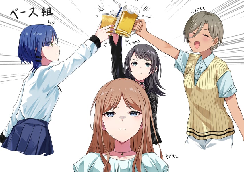 nagasaki soyo, yamada ryo, yahata umiri, and rupa (bang dream! and 3 more) drawn by kikugawa_roku
