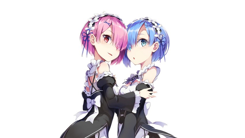 rem and ram (re:zero kara hajimeru isekai seikatsu) drawn by sakimiya_mafu
