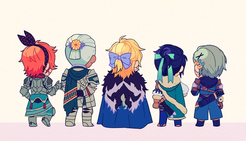 dimitri alexandre blaiddyd, sylvain jose gautier, felix hugo fraldarius, dedue molinaro, and ashe ubert (fire emblem and 1 more) drawn by alisha_(heirror)