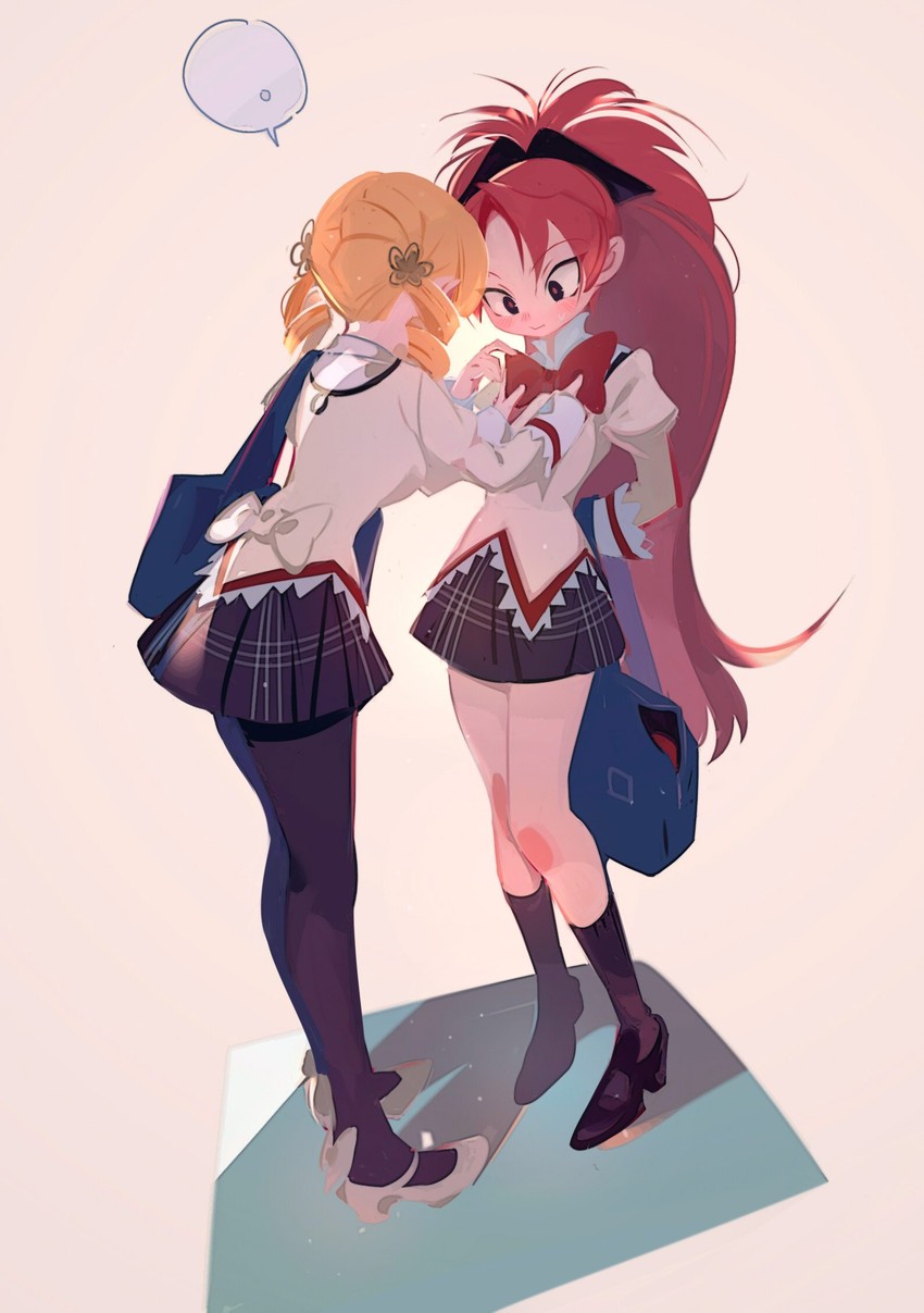 sakura kyoko and tomoe mami (mahou shoujo madoka magica) drawn by she_li_(lynxm)