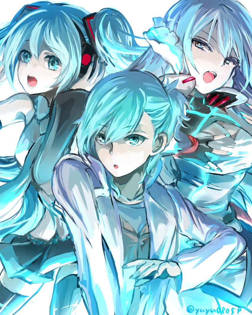 hatsune miku, takamine noa, and mikaze ai (idolmaster and 4 more) drawn by yuyu_(yuyurhythm)