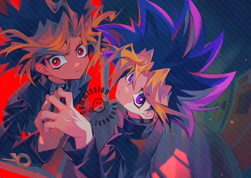muto yugi and yami yugi (yu-gi-oh!) drawn by ssbaby