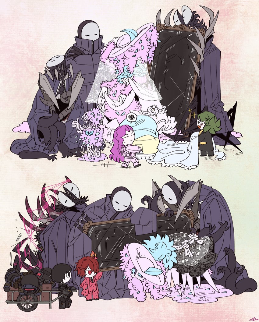nugget, employee, alriune, the carnival, and sweeper (project moon and 2 more) drawn by force_(4sk_force)