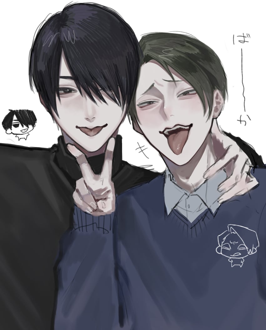 daishou suguru and hiroo kouji (haikyuu!!) drawn by 13v_xlll