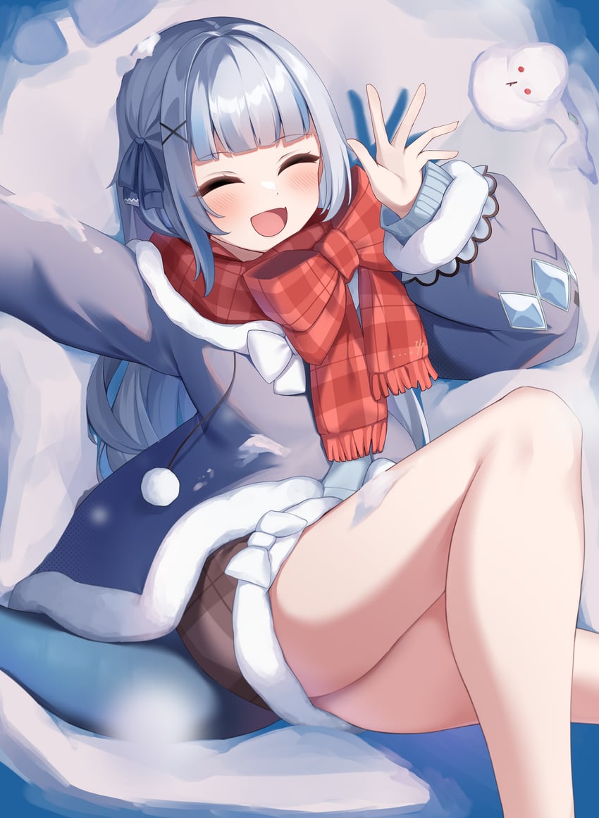 gawr gura (hololive and 1 more) drawn by cet_(hajisirazunoko)