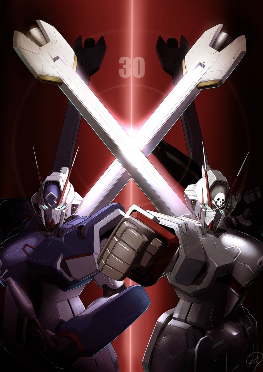 crossbone gundam x-3 and crossbone gundam x-0 (gundam and 1 more) drawn by awatobi