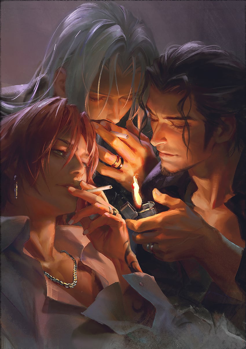 sephiroth, genesis rhapsodos, and angeal hewley (final fantasy and 2 more) drawn by luluzhang998873