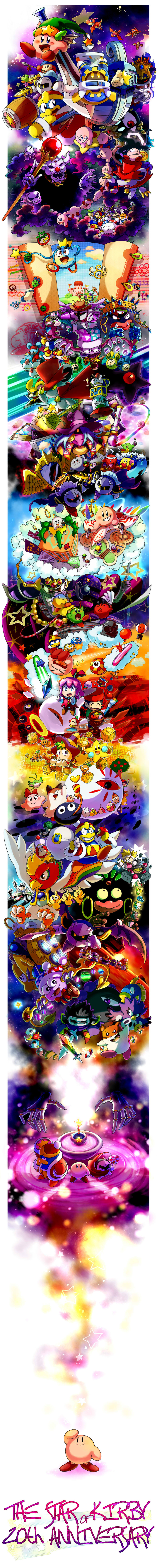 kirby, meta knight, waddle dee, king dedede, magolor, and 90 more (kirby and 16 more) drawn by jizo_yukari