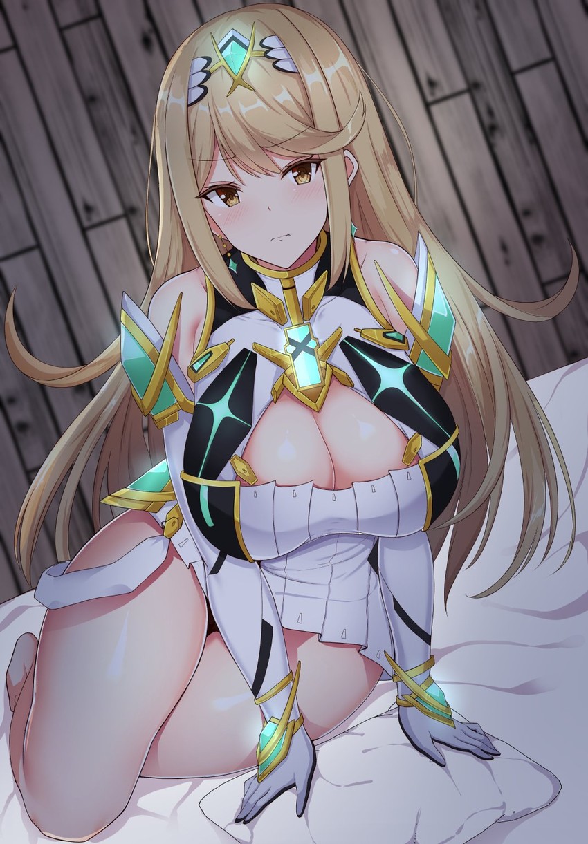 mythra (xenoblade chronicles and 1 more) drawn by noeomi