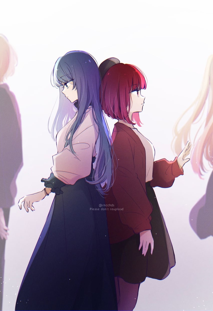 arima kana, hoshino ruby, hoshino aquamarine, and kurokawa akane (oshi no ko) drawn by rncchds