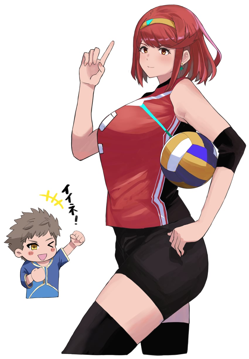 pyra and rex (xenoblade chronicles and 1 more) drawn by yamame_012