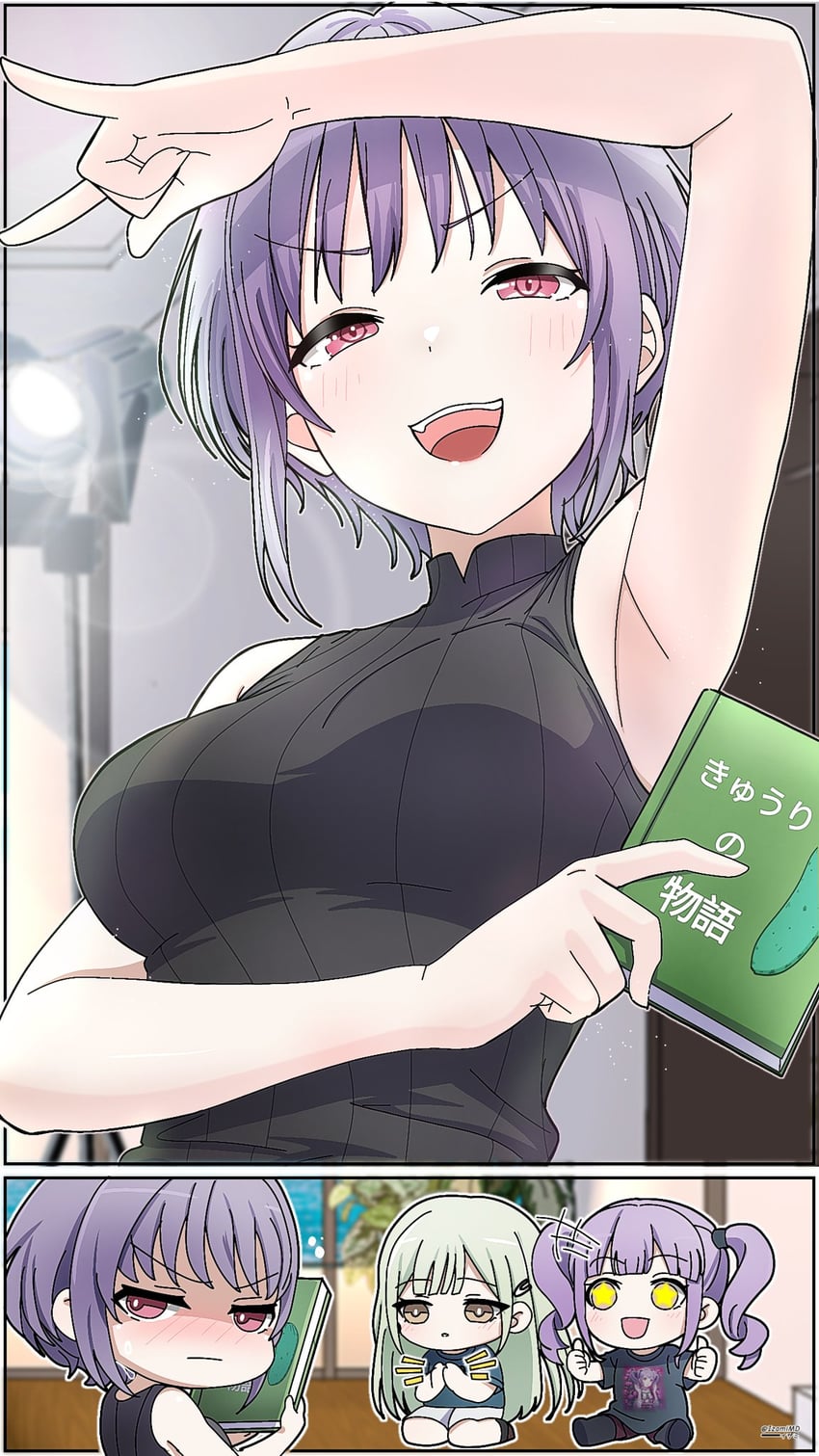 wakaba mutsumi, yuutenji nyamu, and udagawa ako (bang dream! and 1 more) drawn by izami_md