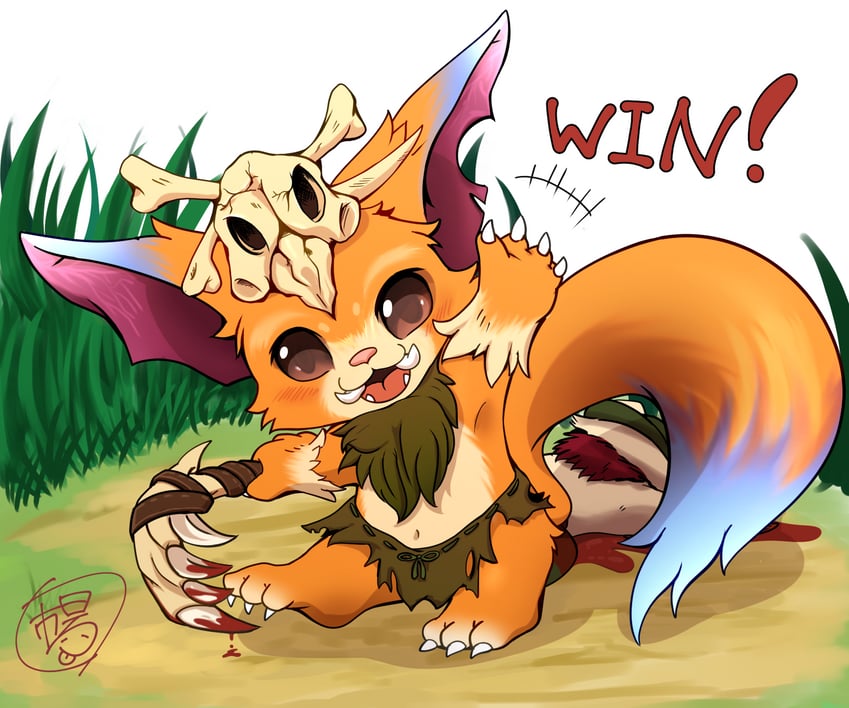 teemo and gnar (league of legends) drawn by ichiba_c