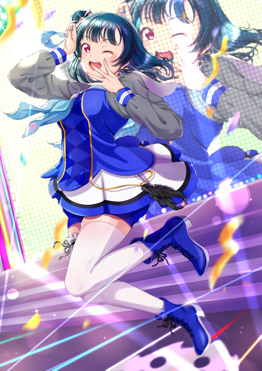 tsushima yoshiko (love live! and 1 more) drawn by iroenpitsu_xxx