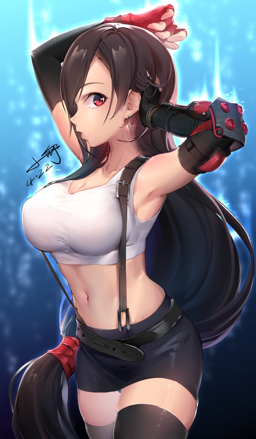 tifa lockhart (final fantasy and 1 more) drawn by xiaoyu