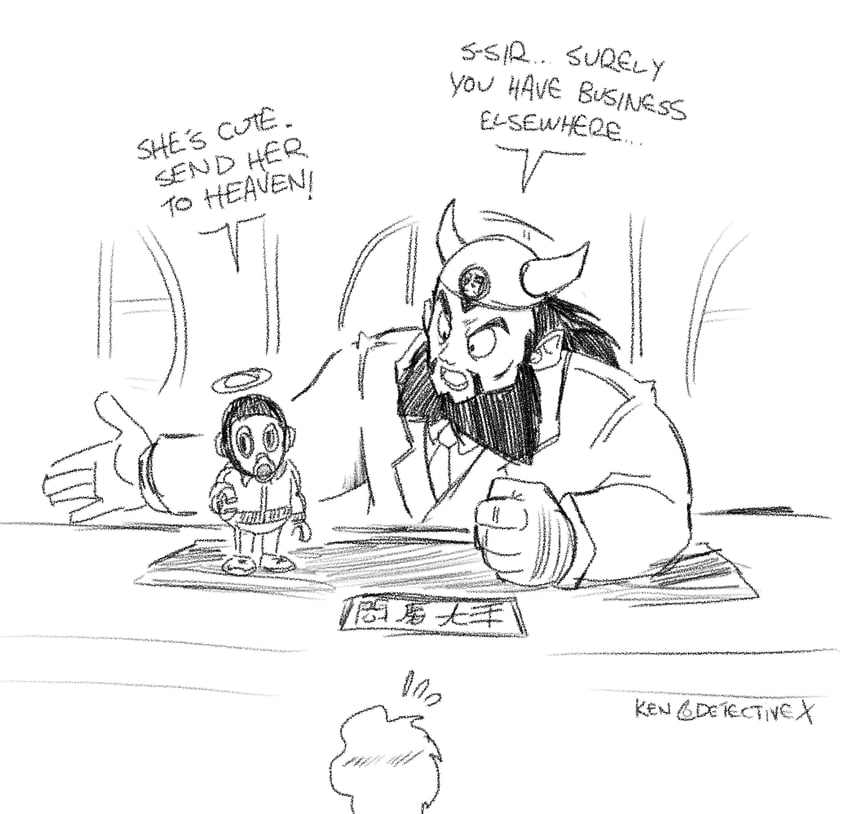 toriyama akira and enma daiou (dragon ball) drawn by detective_x
