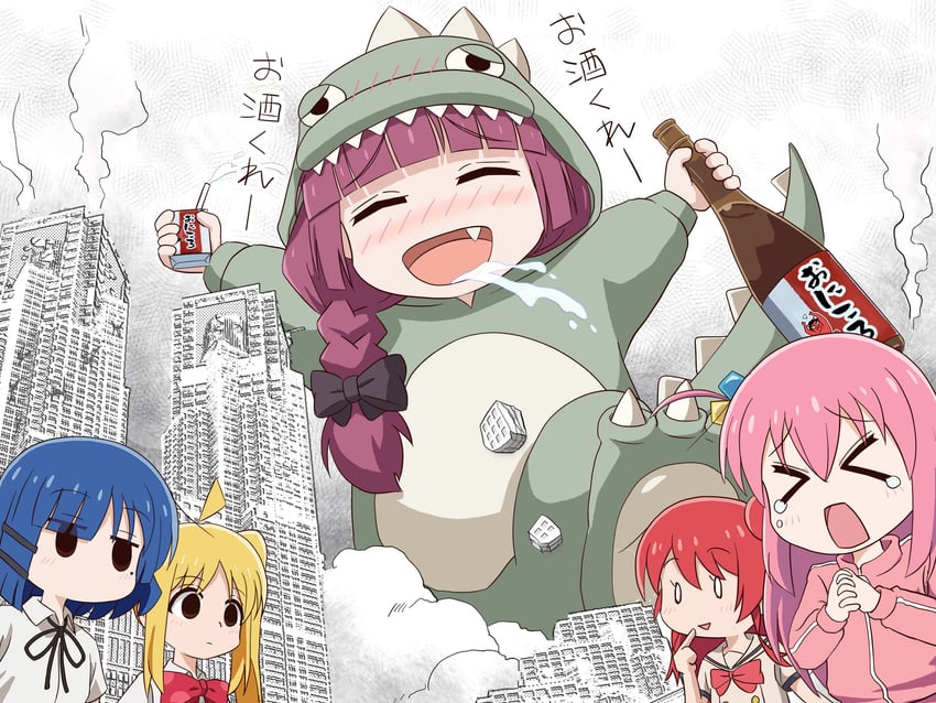 gotoh hitori, kita ikuyo, ijichi nijika, yamada ryo, and hiroi kikuri (bocchi the rock!) drawn by tamakon_(twit_kon)