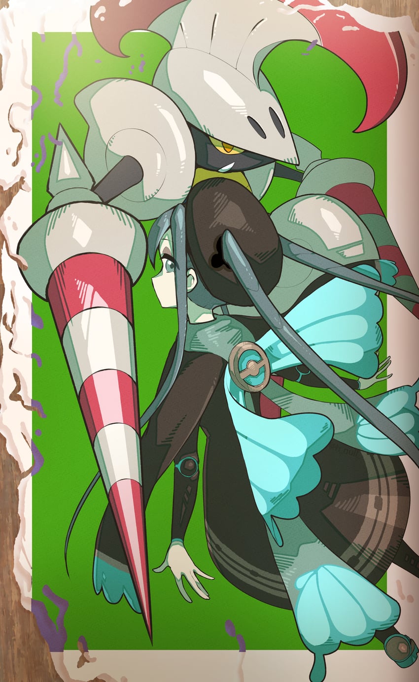hatsune miku, escavalier, and bug miku (pokemon and 2 more) drawn by h_null