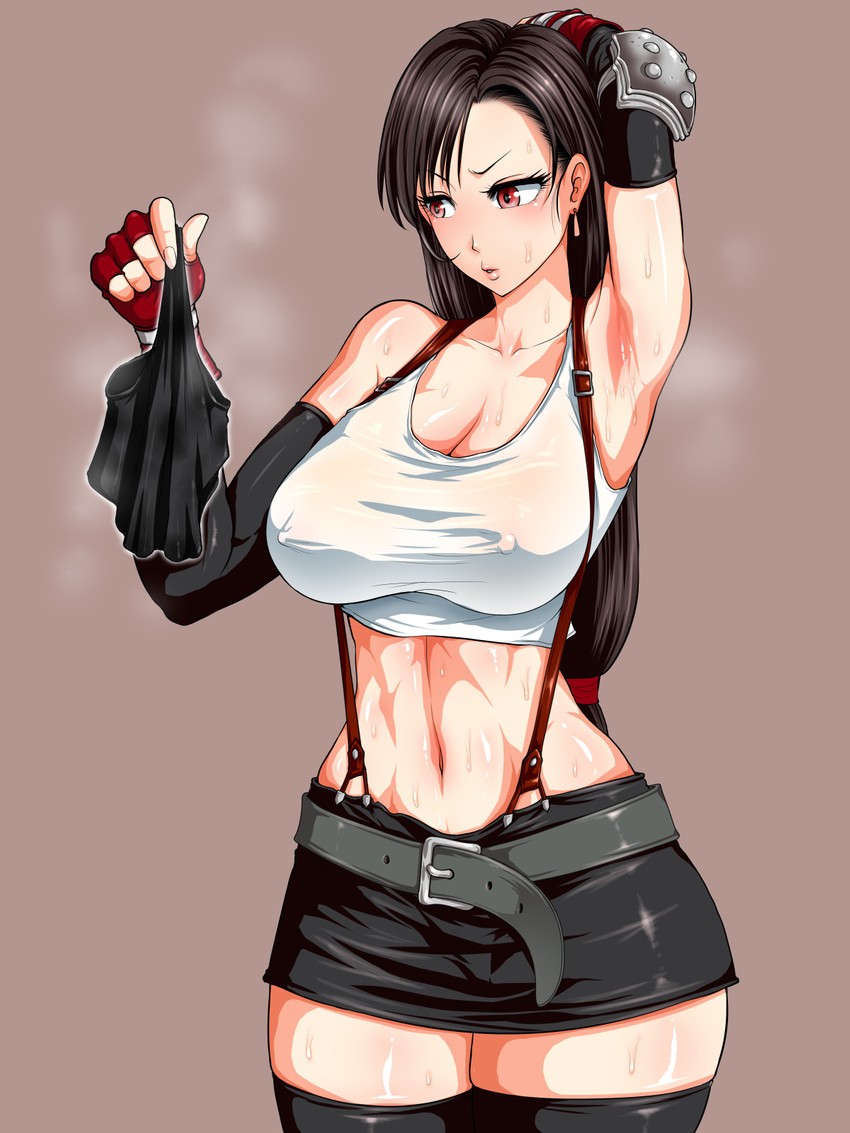 tifa lockhart (final fantasy and 2 more) drawn by studiotagata