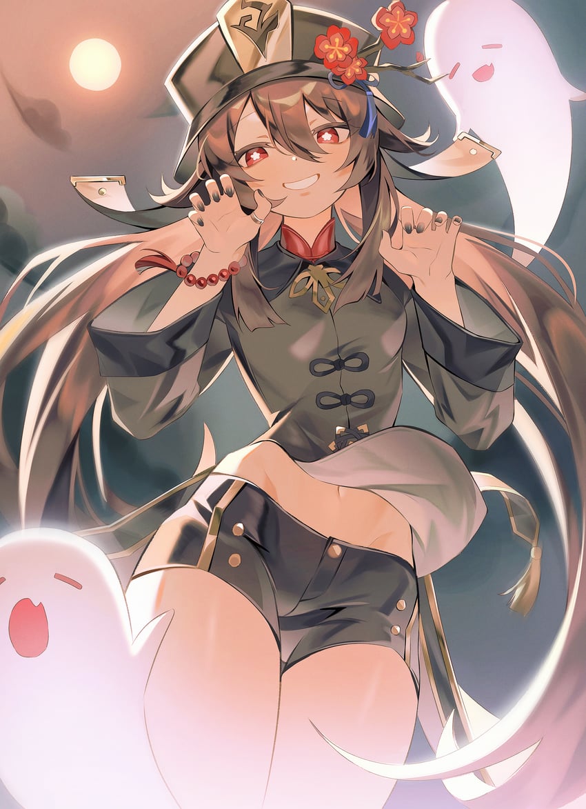 hu tao and boo tao (genshin impact) drawn by gyum_(myyyyyon)