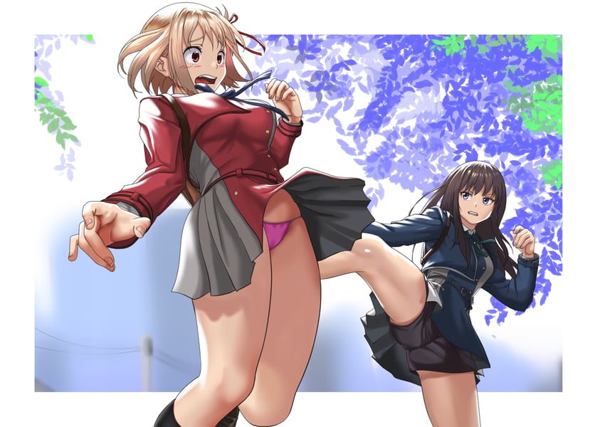 nishikigi chisato and inoue takina (lycoris recoil) drawn by yagi_(joe731842)