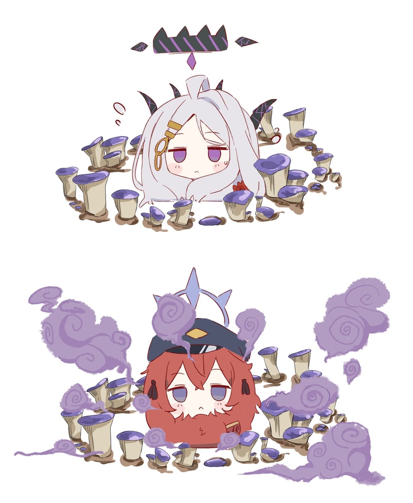 hina and iroha (blue archive and 1 more) drawn by youbi_(0ver_sd)