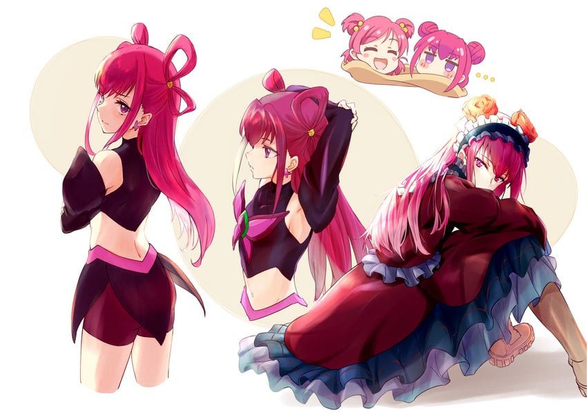 yumehara nozomi and dark dream (precure and 1 more) drawn by raguro