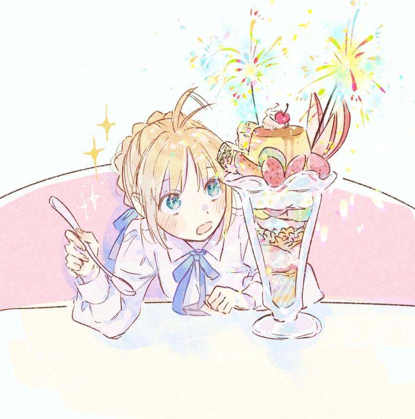 artoria pendragon and saber (fate and 1 more) drawn by machi_(uqyjee)