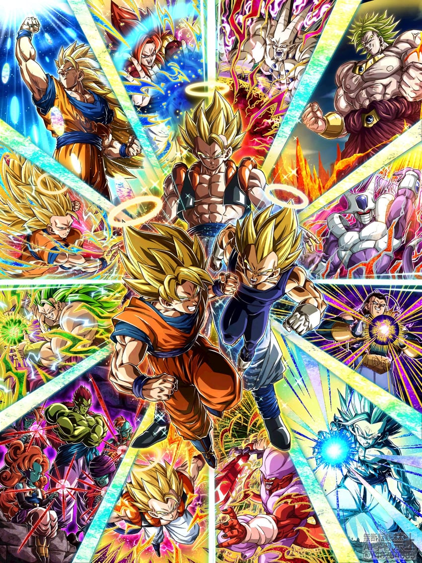son goku, vegeta, son gohan, gogeta, broly, and 9 more (dragon ball and 4 more) drawn by wai_(y48754085)