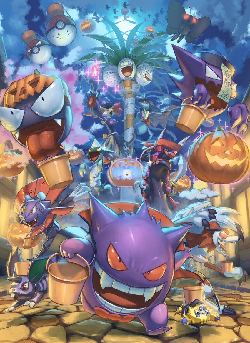 lucario, gengar, haunter, lycanroc, joltik, and 10 more (pokemon) drawn by spareribs