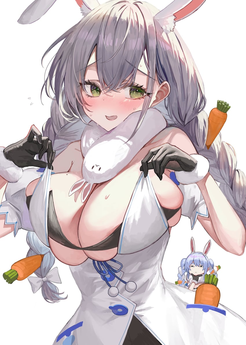 usada pekora, shirogane noel, and don-chan (hololive) drawn by rum_raisin_(chihiromakita19)