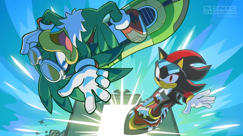 shadow the hedgehog and jet the hawk (sonic and 2 more) drawn by hayane_tomoko
