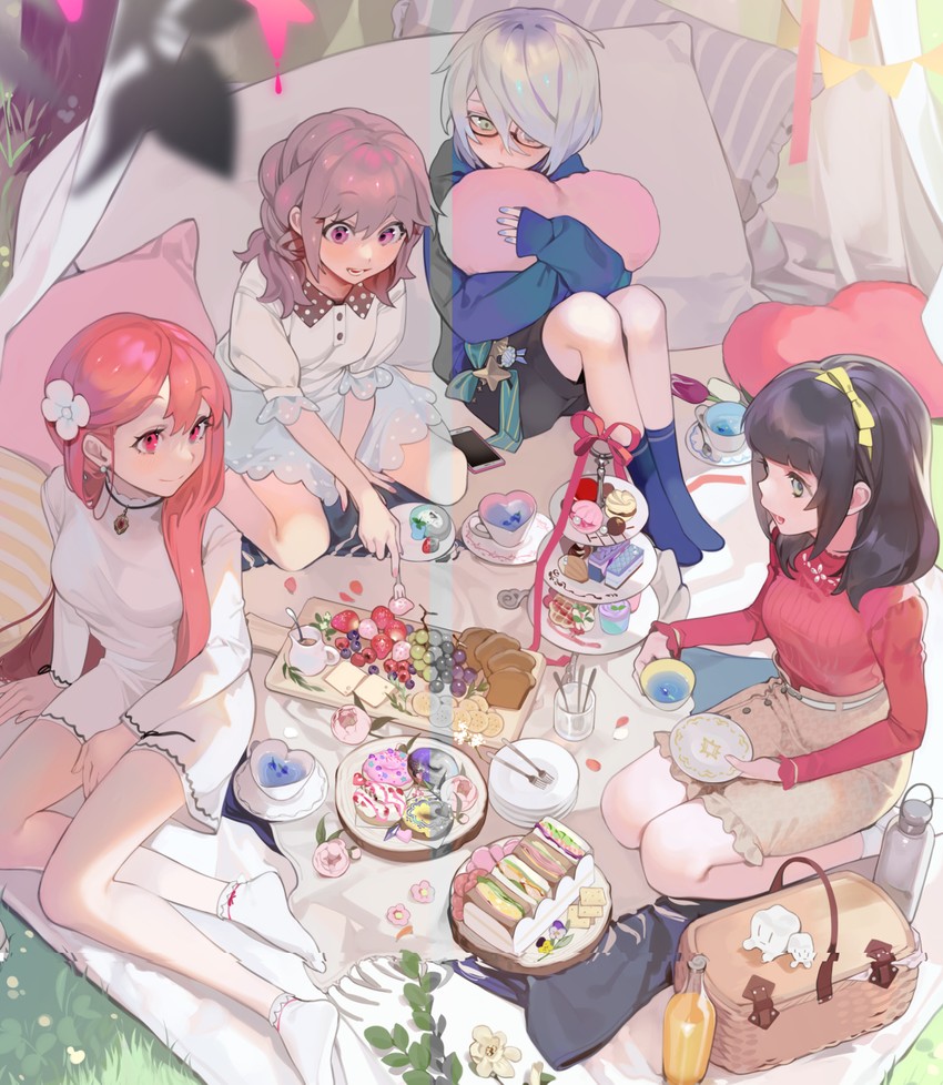 kirara akaru, hatane rona, svetiana, and kano shirayuki (project luminasys) drawn by ohisashiburi