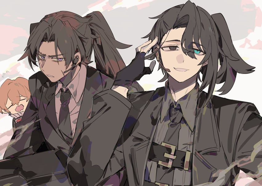 sinclair, hong lu, and heathcliff (project moon and 1 more) drawn by itokenaikei