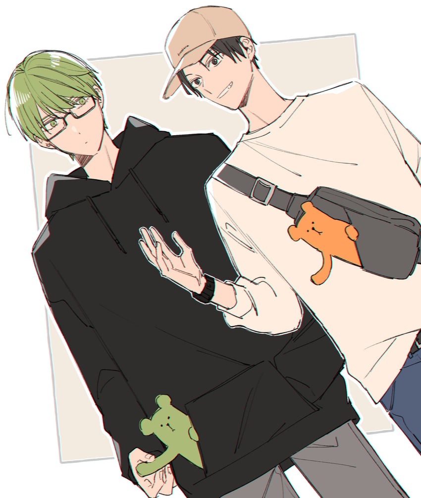 midorima shintarou and takao kazunari (kuroko no basuke) drawn by kiri_se