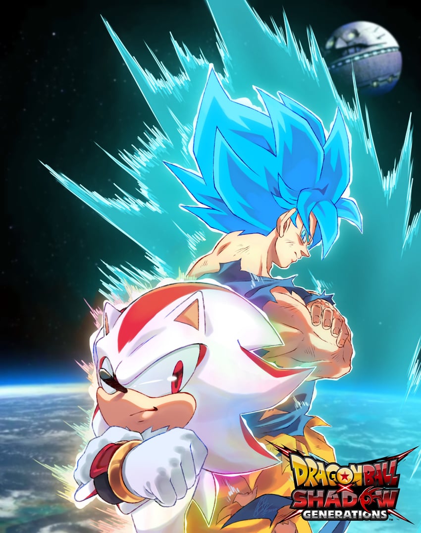 son goku and shadow the hedgehog (dragon ball and 4 more) drawn by ritchell-innocent